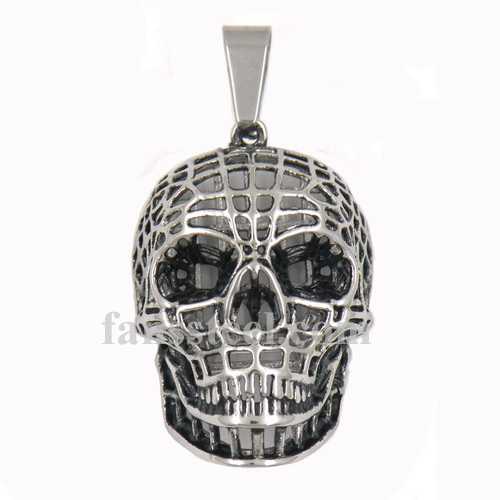 FSP17W15 hollow net grid skull biker Pendant 